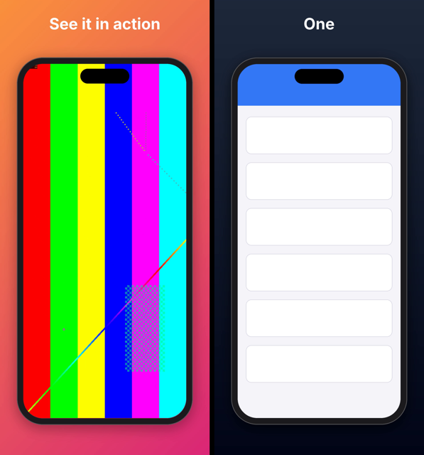 Frames from a templated preview video with a device frame and from a slideshow